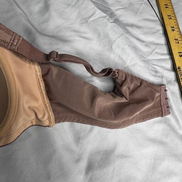 Soma Women's sz 38D Stunning Support Geo Lace Full Coverage Bra Brown/Dark Beige - Picture 7 of 8